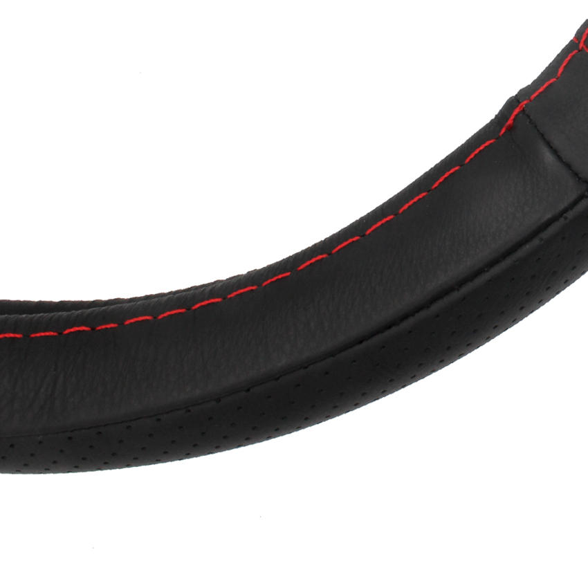 Genuine leather white rubber 38cm classic design car steering wheel cover