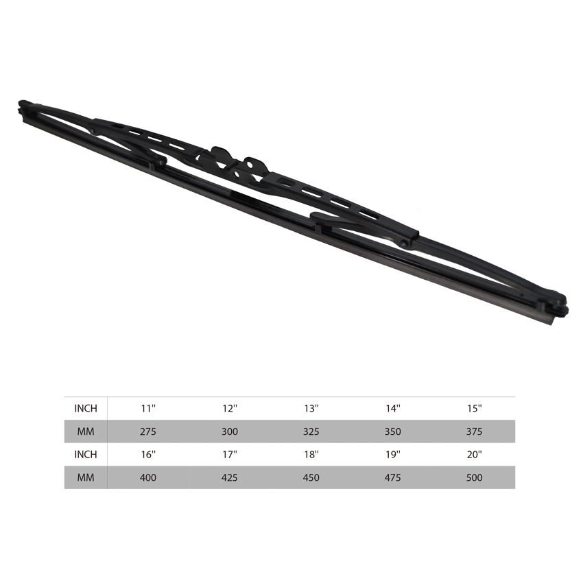New Design Black Windscreen wipers, U-hook Car Windshield Wiper, Universal Metal Frame Wiper Blade