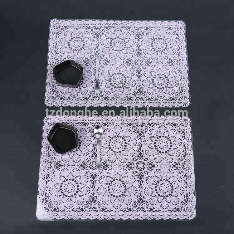 Tabletex wholesale anti-slip waterproof PVC lace placemats