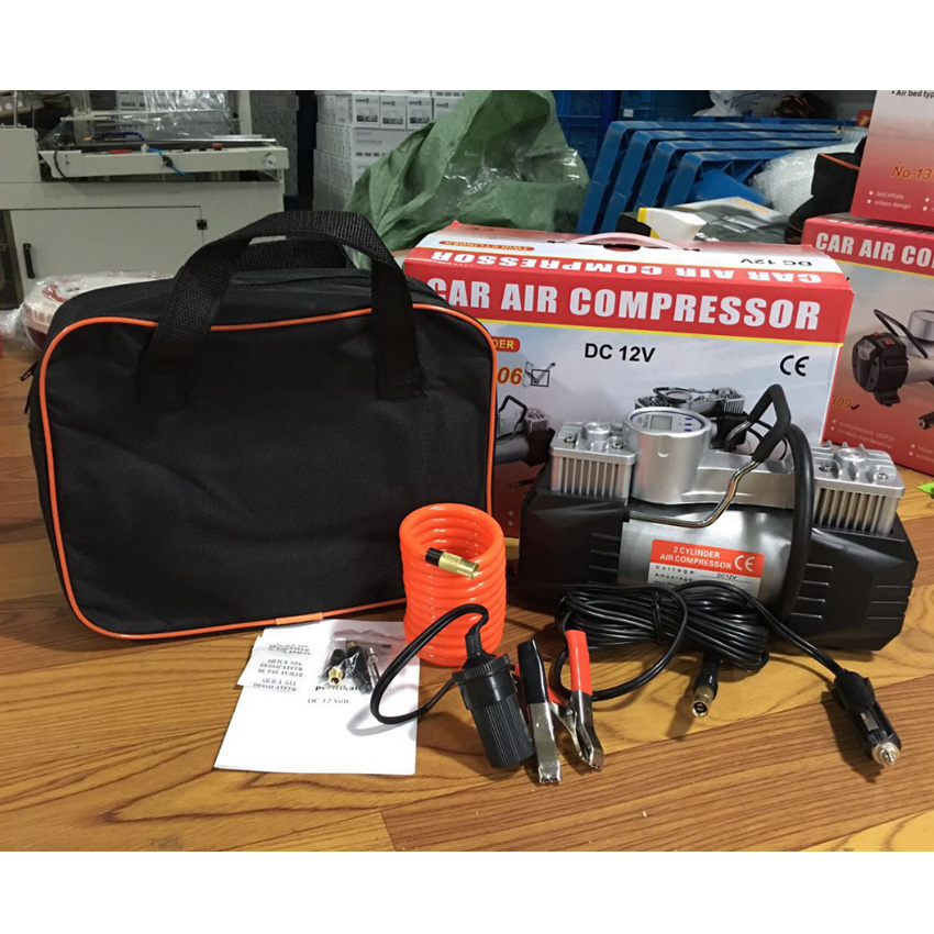 Heavy Duty Two Cylinder Car Air Compressor DC12V 220W