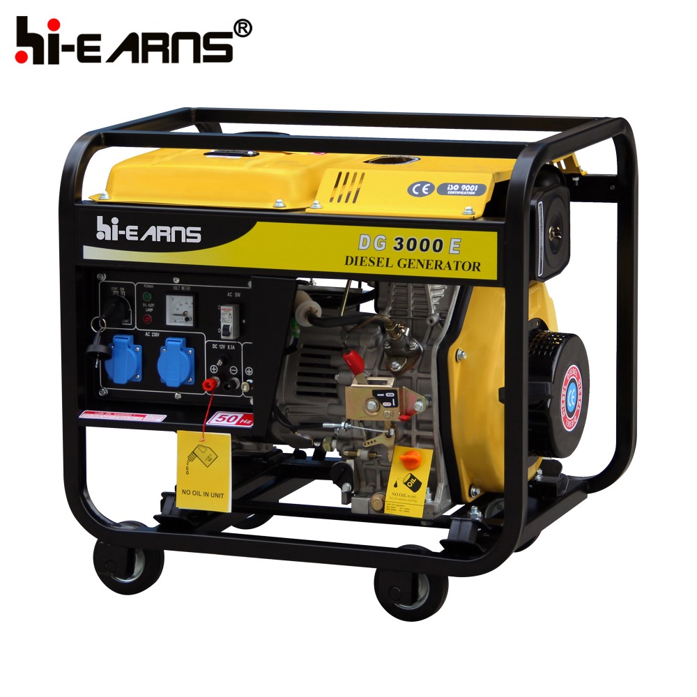 3kw Open Frame Diesel Generator With Portable Wheels