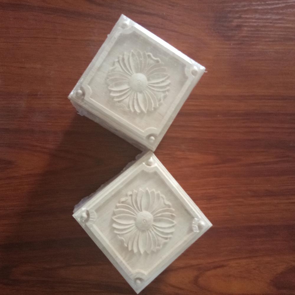 Decorative Wood European wood carving relief square decorative solid wood applique manufacturer manufacturer