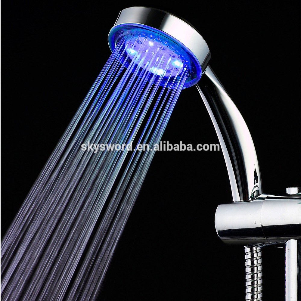 led color changing shower head by water pressure no need battery