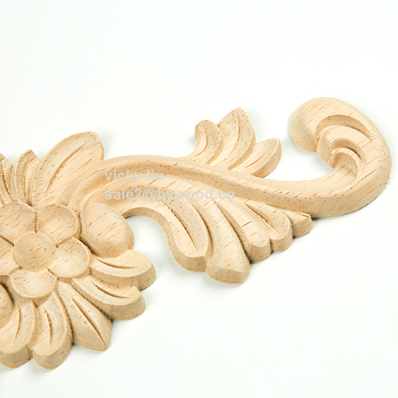 Carving flower modelling wood onlay furniture decoration