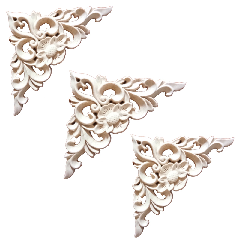 Solid wood European style decorative triangular carved wood