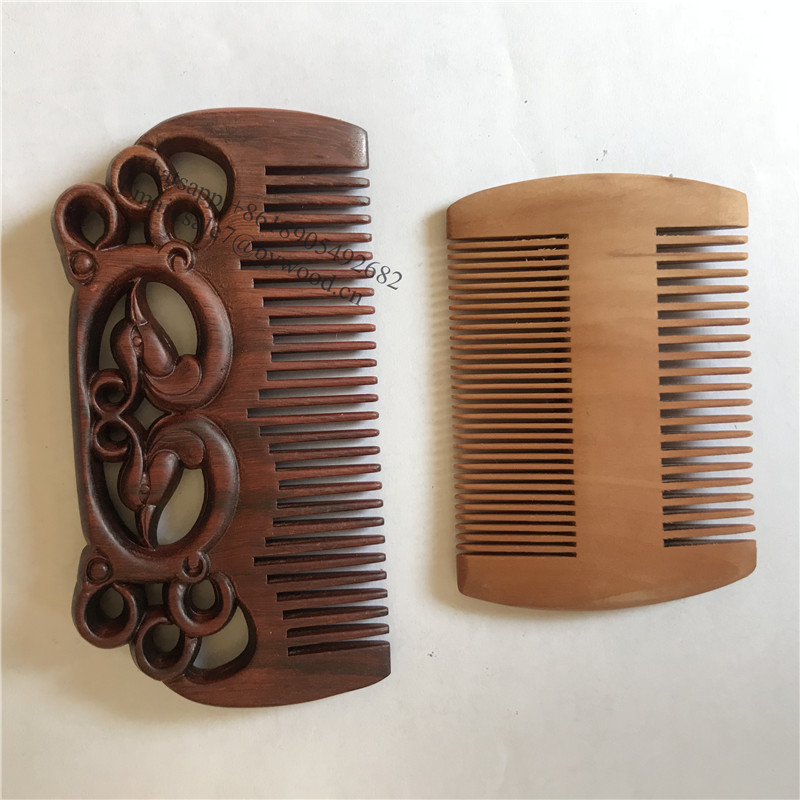 Classical style carved wood ebony comb hair wood comb