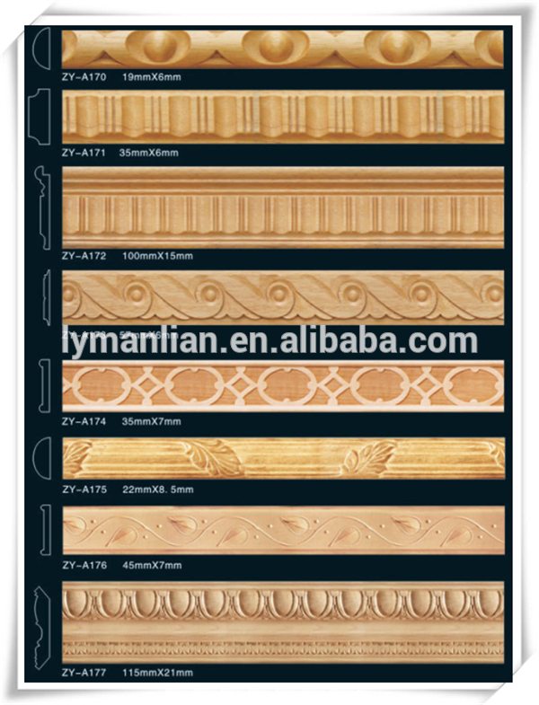 Beech wood carved wood trim molding decorative wood mouldings