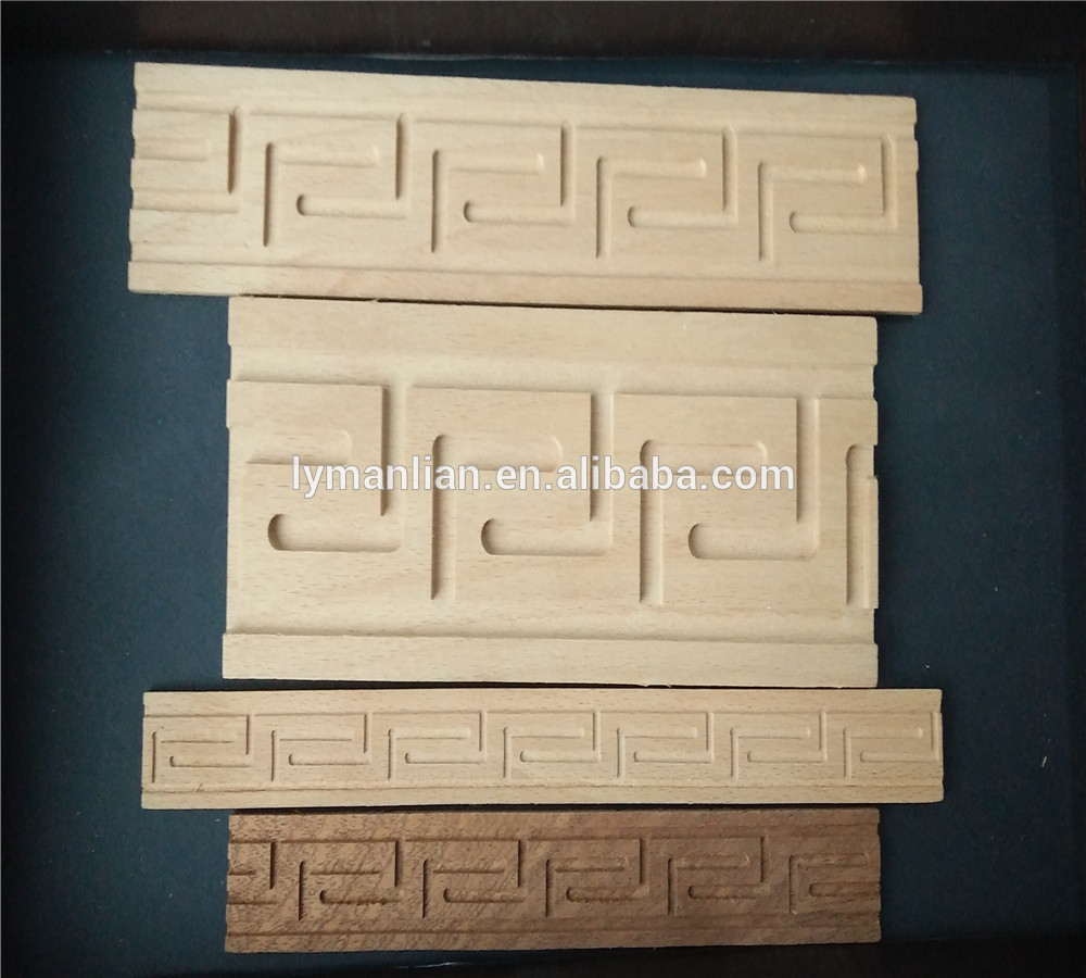 natural wood Beech mouldings decorative Embossed Greek Key Molding