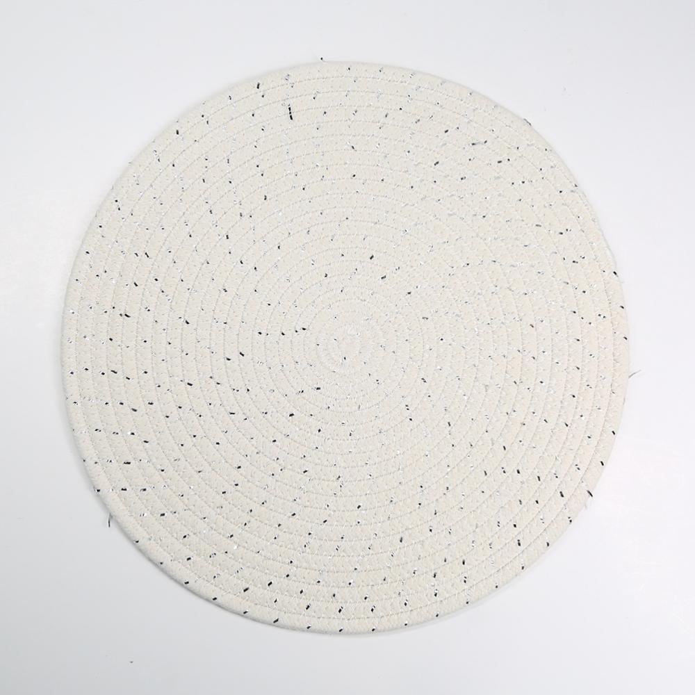 Tabletex cheap anti-slip polyester cotton dining table plate mats multi color round placemat