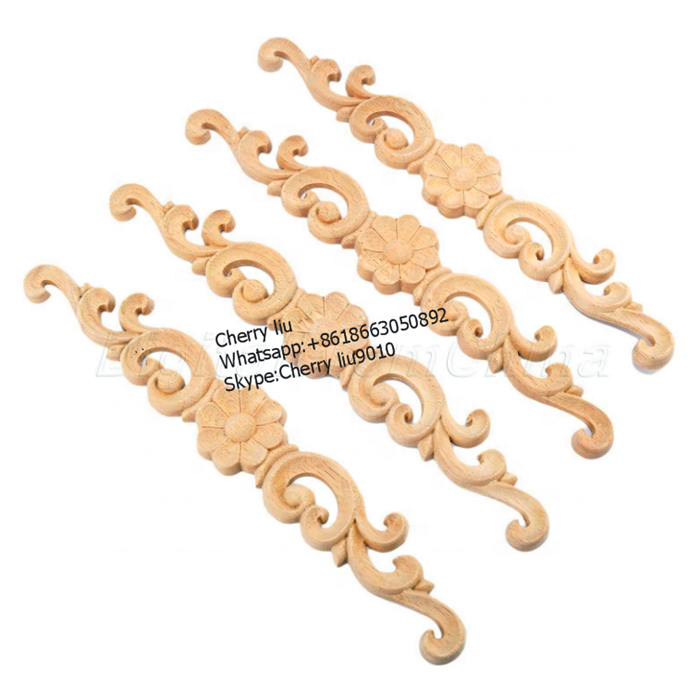 Wood carving Furniture Vintage Wooden Rose Appliques