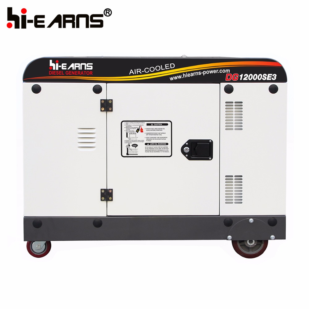 Portable sound proof 50HZ diesel generator avr 3 phase DG12000SE