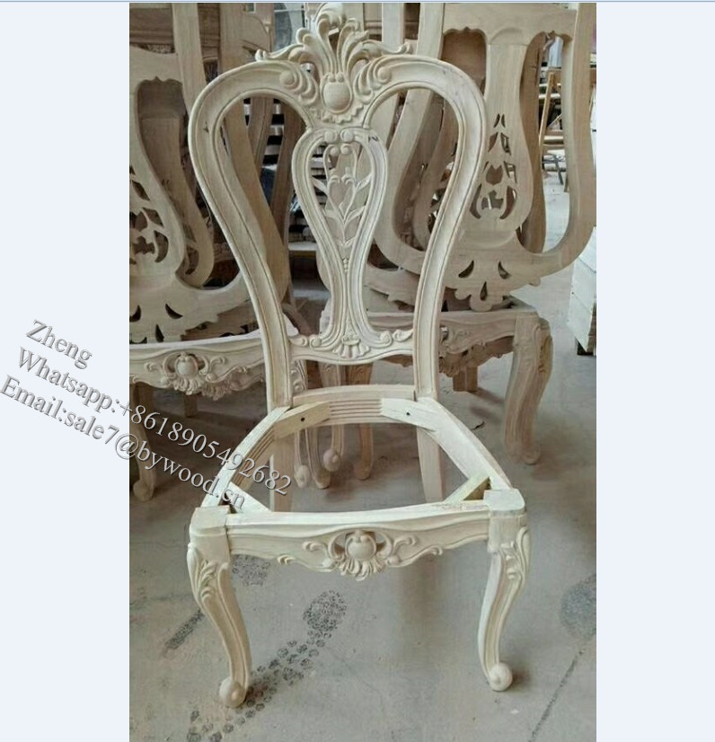 Home Furniture  luxurious  chair frames antique carved dining furniture wooden french chair frames