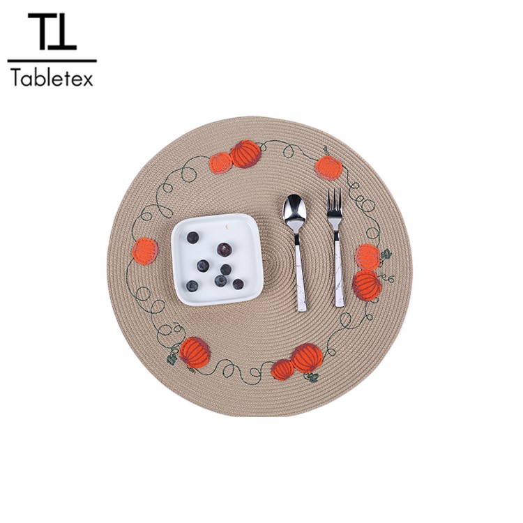 Tabletex round fabric pp dining embroidery new design wholesale cheap woven placemats