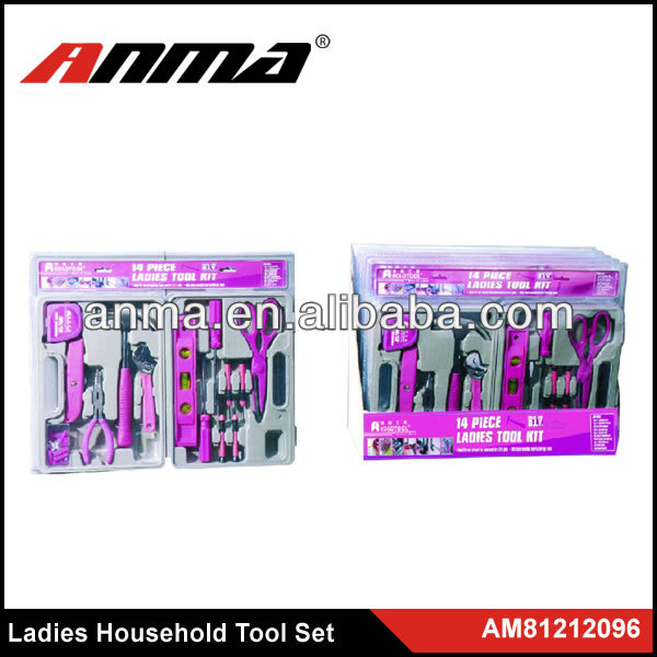 14pc promotional lady pink tool set / car repair tool kit / lady tool set