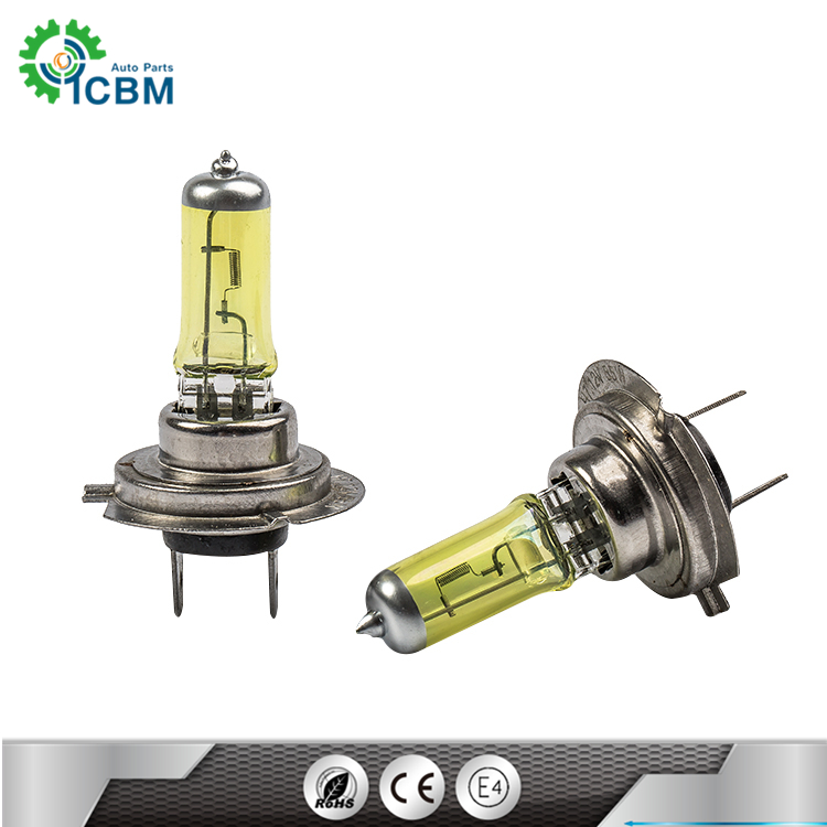 ICBM auto parts h7 bulb yellow 24v 55w quartz glass auto halogen light lamps for car auto headlight