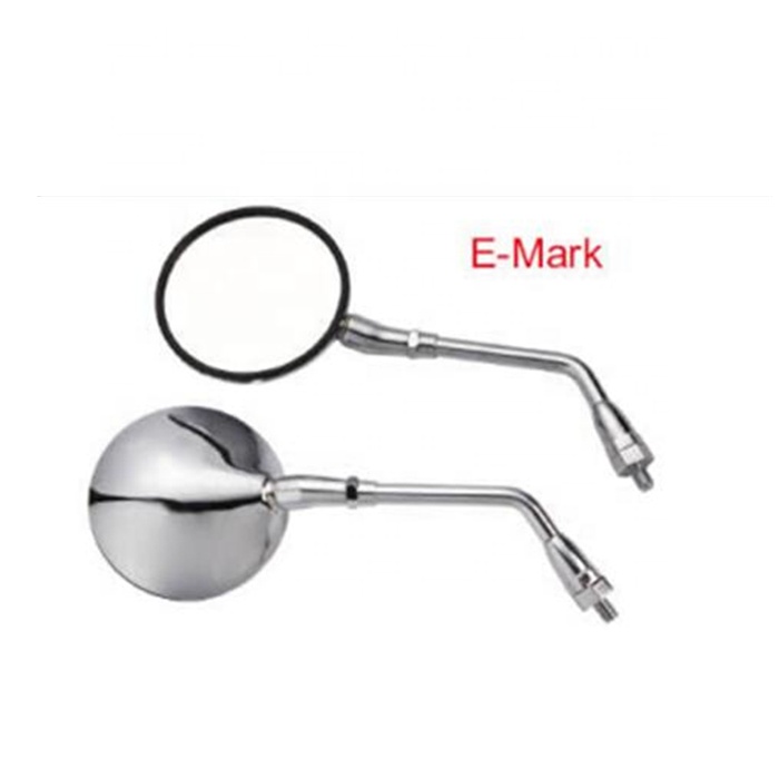 ECE certified 112mm round chrome motorcycle rearview mirror