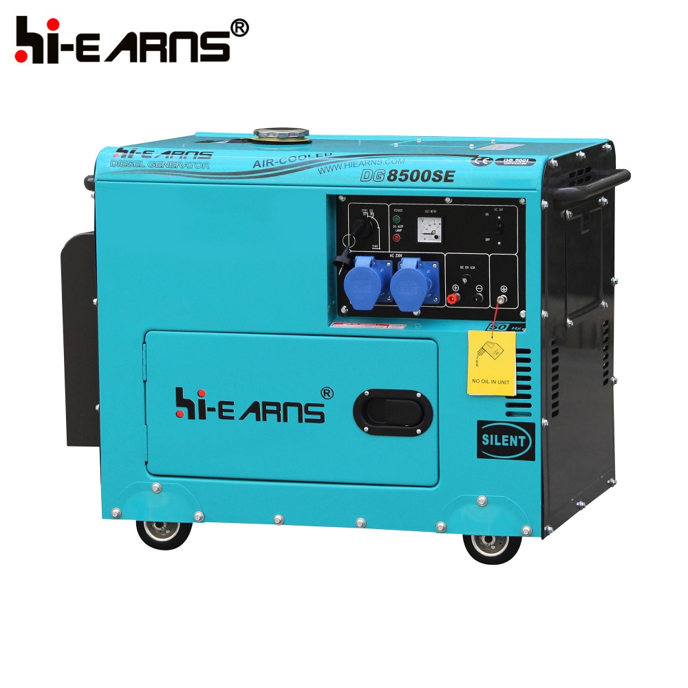 Diesel Fuel Type 6KW Rated Power Air-cooled silent generator