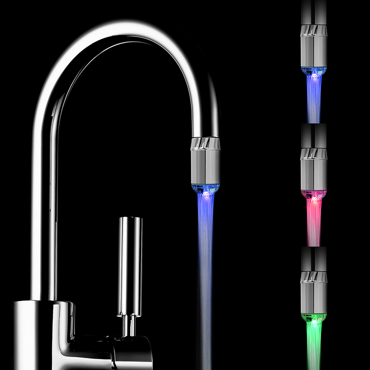 Bathroom Kitchen Basin 7 colors changing high water pressure driving led shower faucet