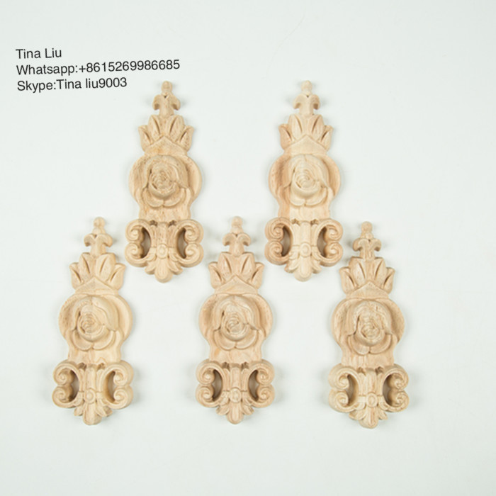 Fashion design wood onlay furniture embellishment appliques
