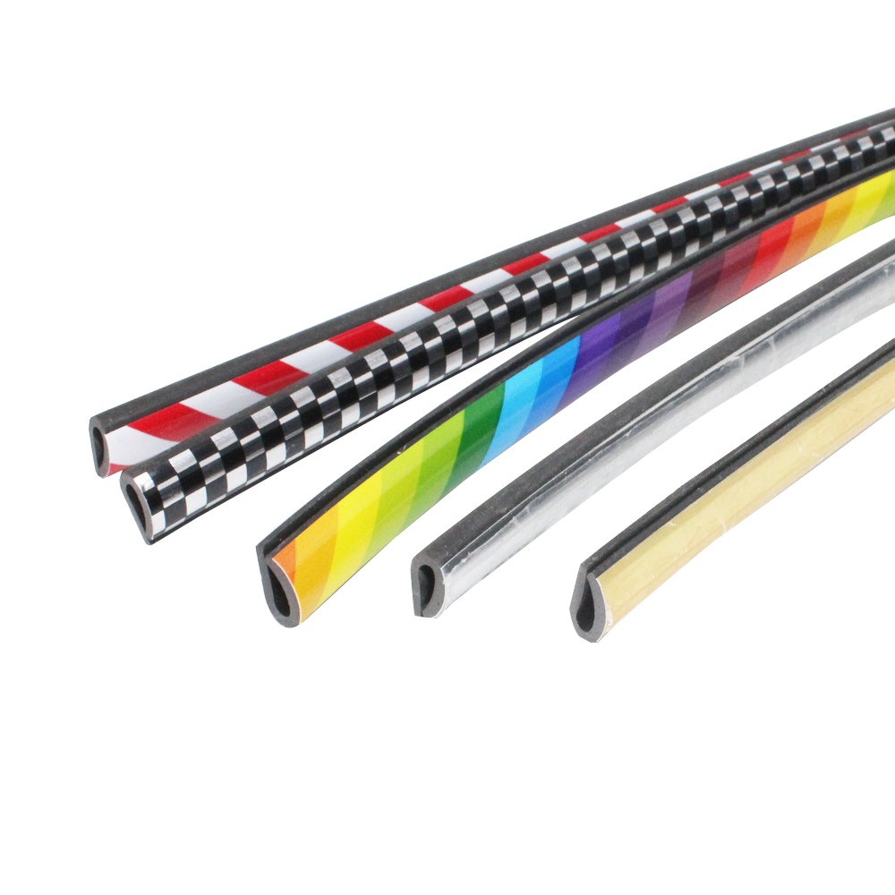 Colorful automobile cars edge trim decorative protector rubber seal strip