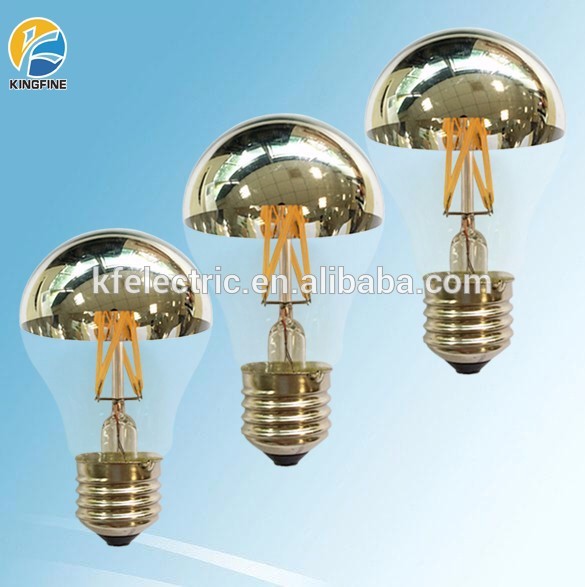 China Fashion design alibaba express half-chrome silver mirror led filament bulb e27 8w 10w 12w led vintage light filament