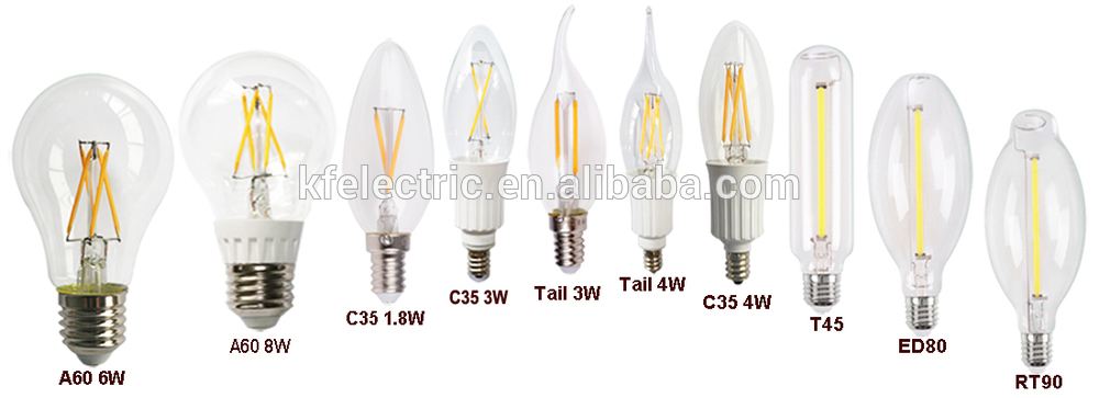 5W Daylight E12 E26 base Dimmable LED filament Candle Bulb LED Candelabra Light Bulb 40 Watt Replacement