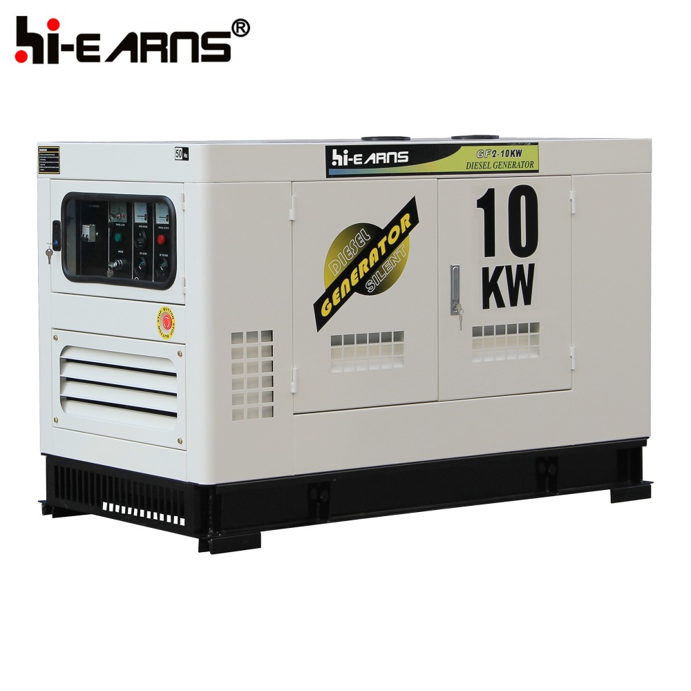 10KVA 8KW white three phase four protection panel silent diesel generator