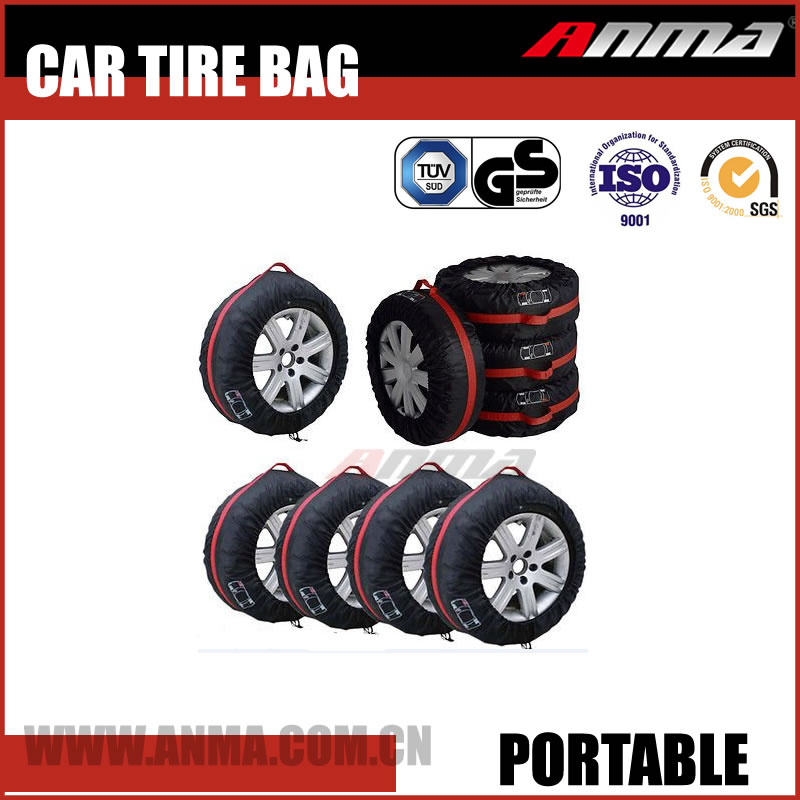 Folding Waterproof portable car spare tire covers car tyre storage bag with handles