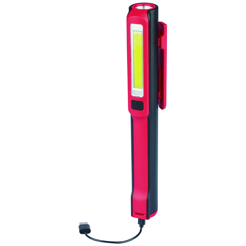 Red Portable COB Pen Work Light in ABS & Aluminum