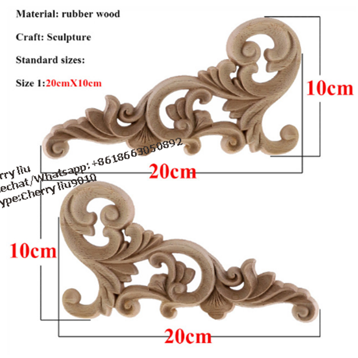 Wood Furniture Parts Corner Rosettes Applique Ornaments