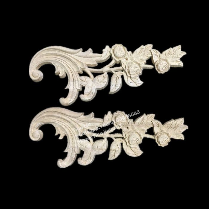 Elegant decorative wood carving furniture wood appliques and onlays