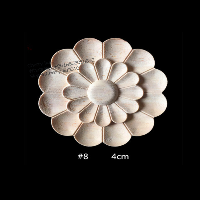 Unfinished Wood Furniture Applique Parts Wood Carving Oval Rosette