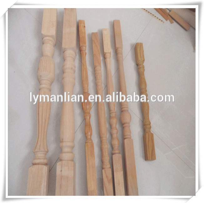 Wood carving furniture handrail  stair post stairway wood pillars