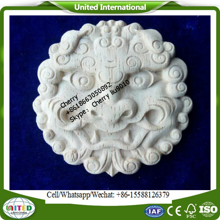 Antique Wood Rosette Carving Applique And Onlay