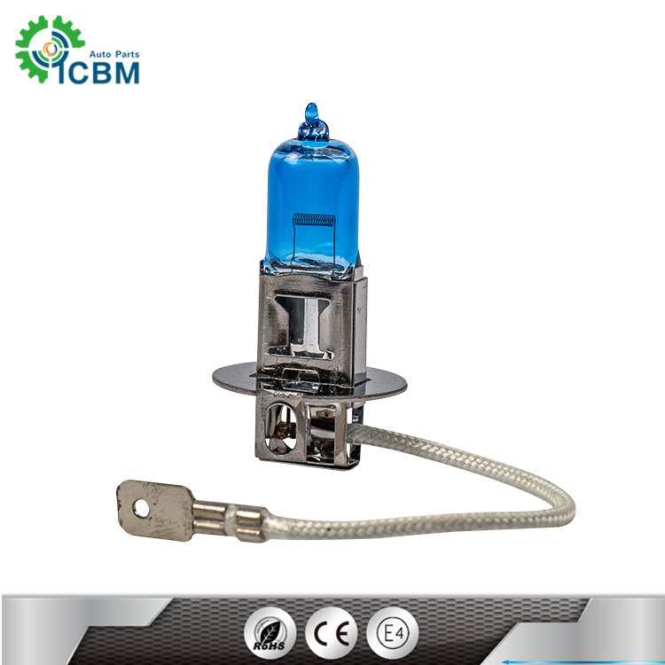 12v 55w auto lamp white blue yellow bulb h3 halogen bulb