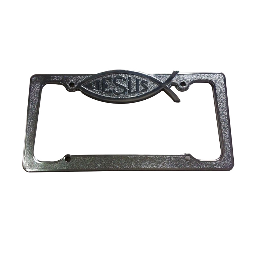 Embossed custom license plate frame