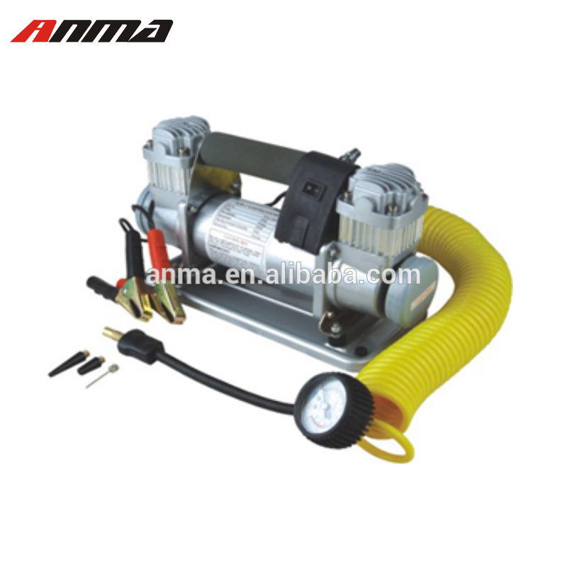 2 cylinder portable car tire mini air compressor /car tire inflator pump
