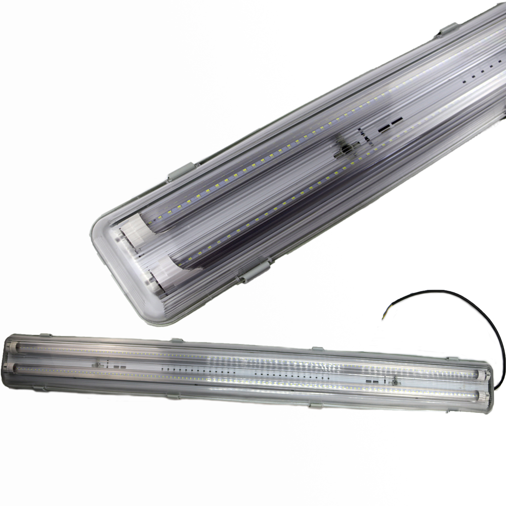 1200mm SMD2835 18w ip65 Led tri-proof double tube light fitting with 2 years warranty