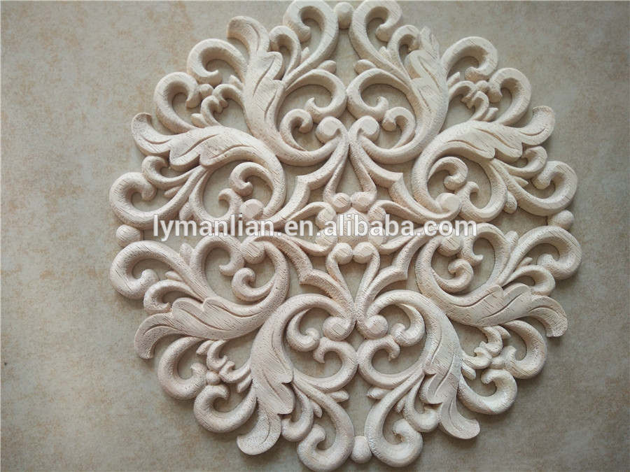 New Ornamental Wood mouldings round embossed applique