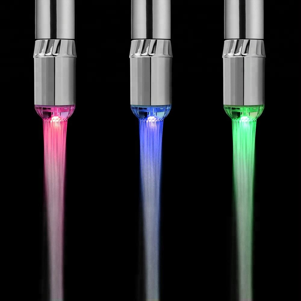 Basin water faucet with sensor colors changing led tap light