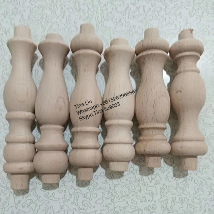 Unfinished wood spindles and finials made in China