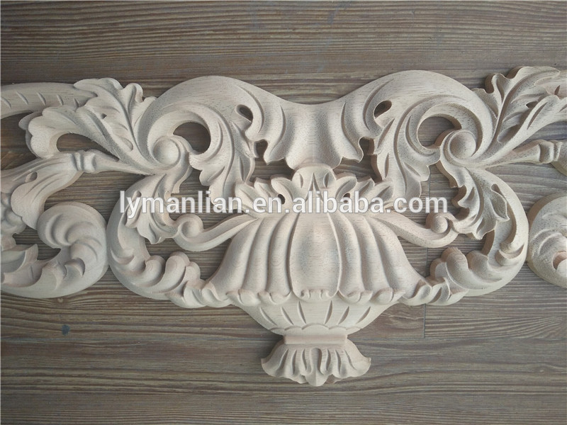 ORNAMENTAL FURNITURE DECOR CREST CARVINGS FLOWER decorative wood carving