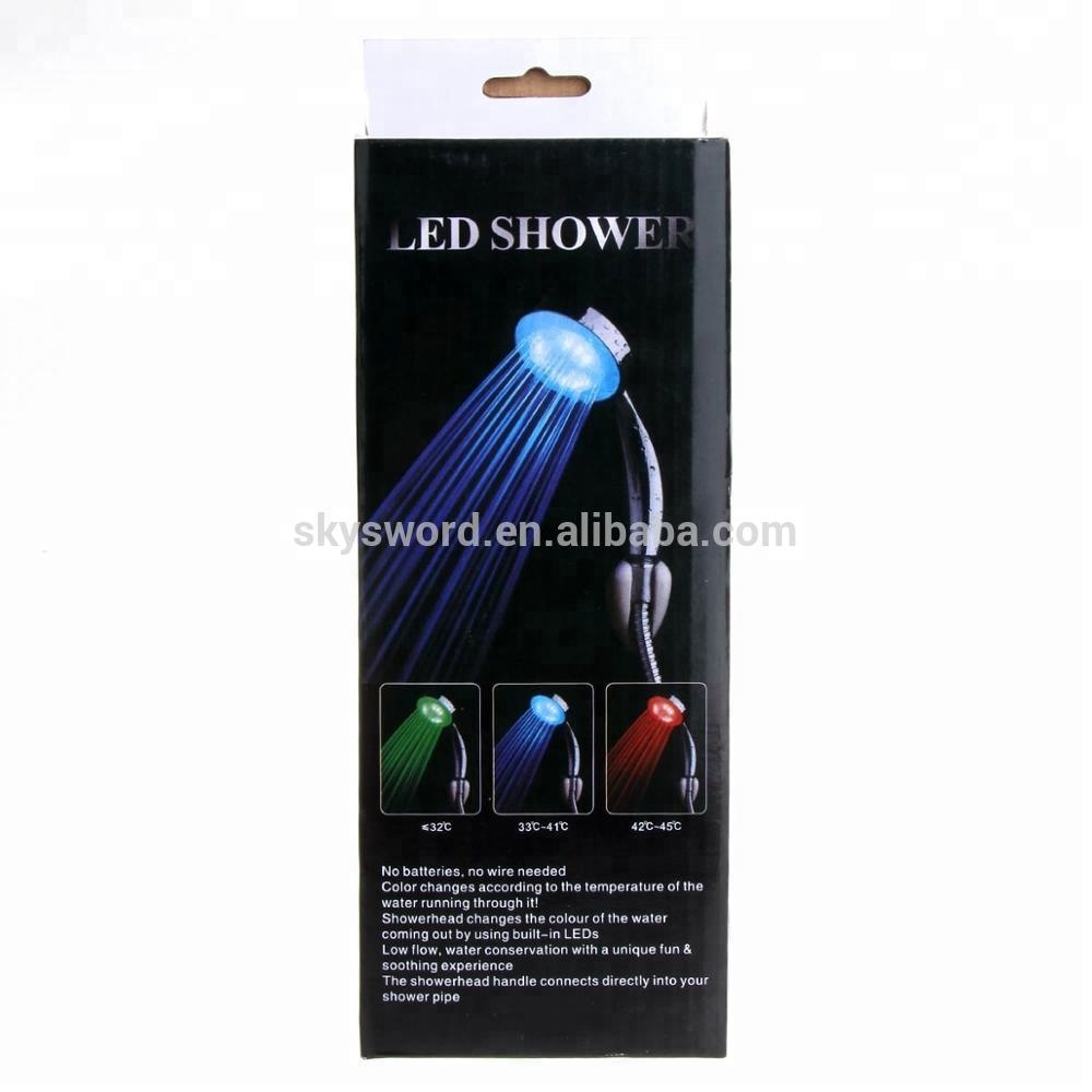 Temperature Controlled colors changing led ceiling shower Head for bathroom faucets