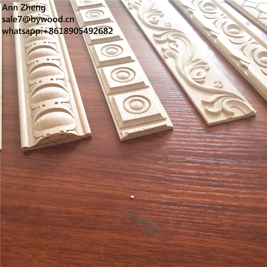 leaf shape  Ornamental Carved Wood Crown Molding wood carve flower moulding