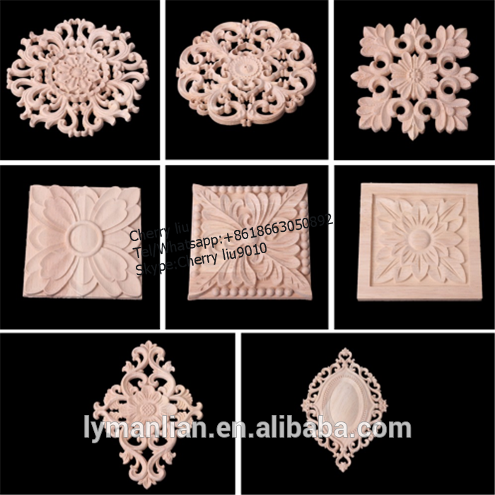 decorative carved wood onlays appliques for furniture cabinet