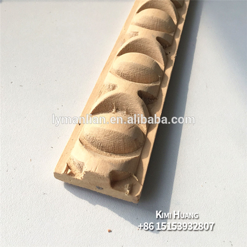 Engineered White Wood Embossed Moulding Decorative Ceiling Moulding