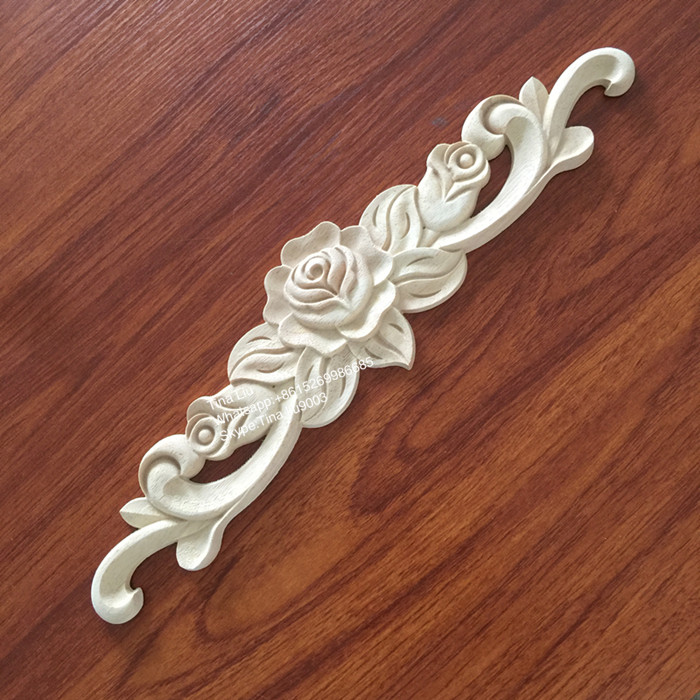 Decorative Wood Carving Rose Flower Onlays