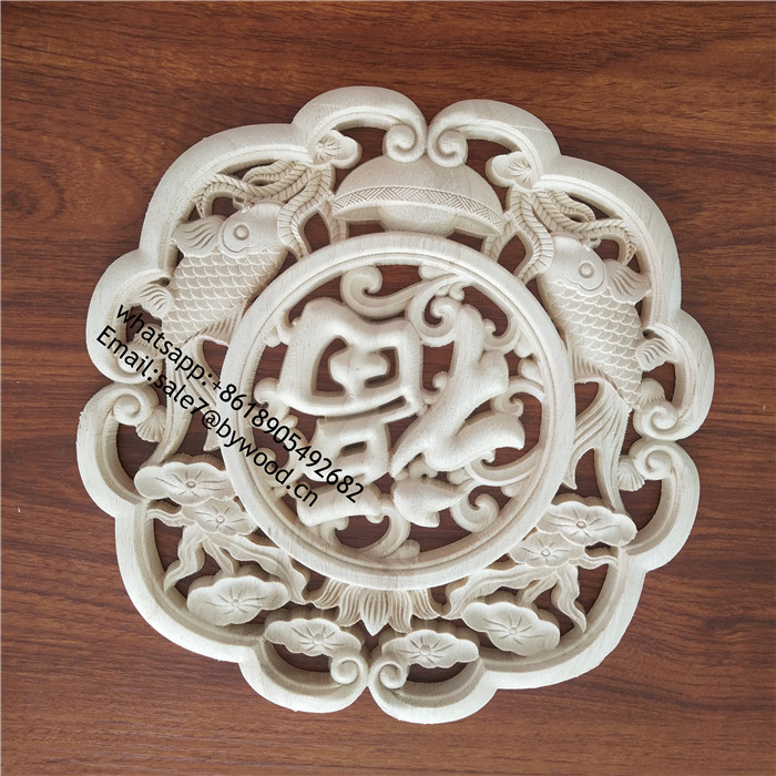 Chinese ornament carved wood onlays