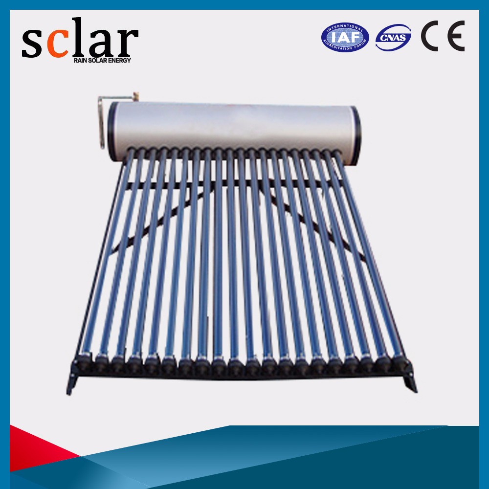 Pressurized solar water heater with copper coil, heat pipe solar hot water heater, thermosiphon vacuum tube