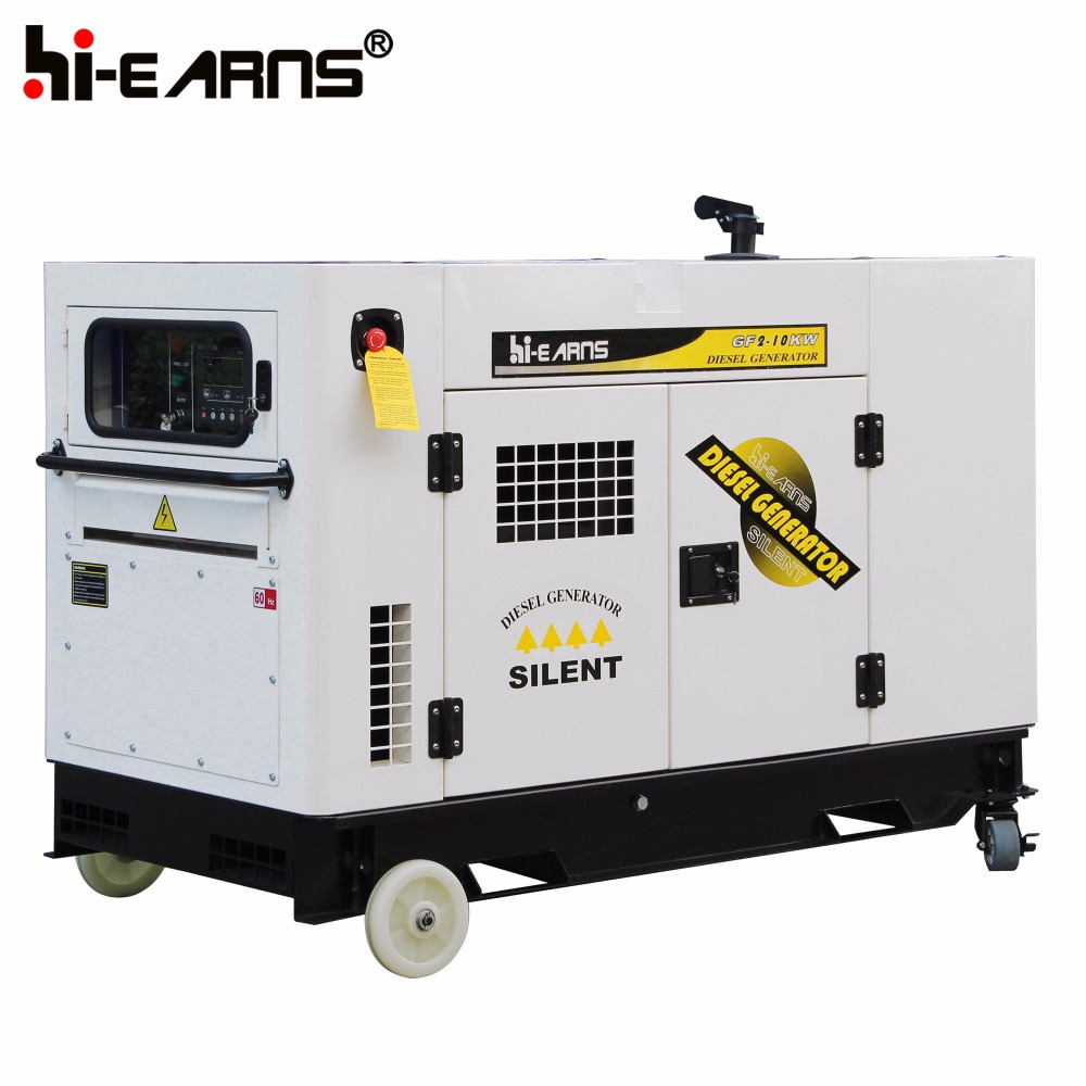 silent diesel power electric generator 220v 10kw